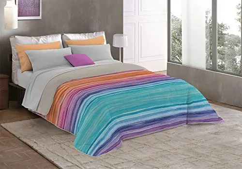 MB HOME ITALY Trapunta Invernale in Microfibra, Rainbow, Singolo