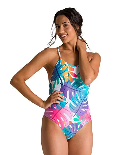 ARENA Bañador 1P Twist Back Reversible One Costume da Bagno, Rosa flambé, 46 Donna