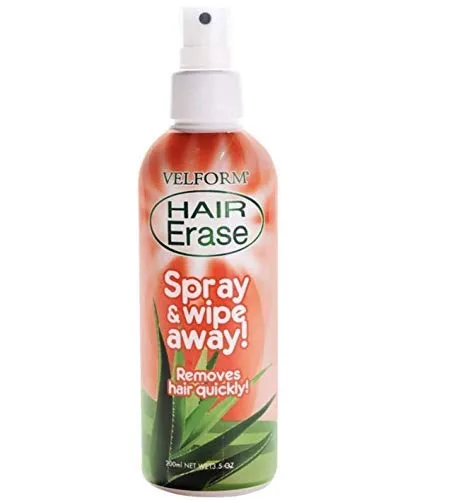 HAIR ERASE Spray Depilatorio indolore Per Uomo e Donna Arricchito con Aloe Vera e Arancia 200ml