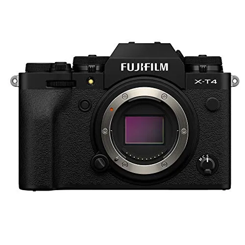 Fujifilm X-T4 Fotocamera Digitale Mirrorless 26 MP, Sensore X-Trans CMOS 4, Stabilizzatore IBIS, Filmati 4K 60p, Mirino EVF, Schermo LCD 3" Touch Vari-Angle, Solo Corpo, Nero