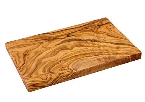 NATUREHOME, tagliere in legno d'ulivo massiccio, 35 x 18 x 2 cm
