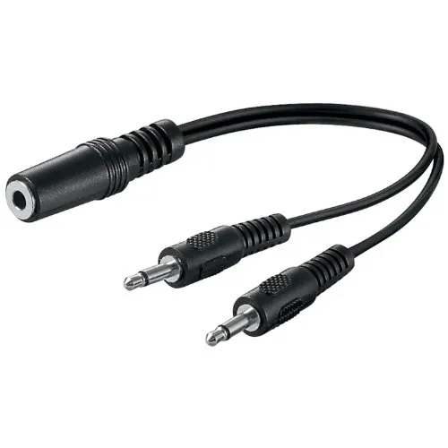 Cavo adattatore splitter 0,2 m (2 jack mono da 3,5 mm a femmina stereo da 3,5 mm) 5 pezzi