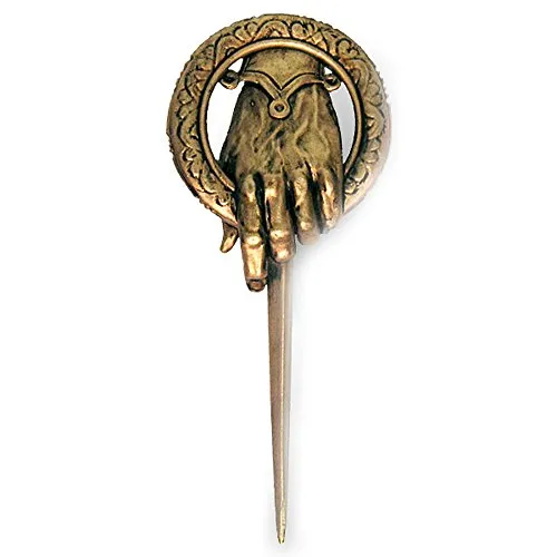 Game of Thrones - Spilla della Mano del Re Edd Stark - Licenza ufficiale HBO - Metallo con rivestimento in oro antico