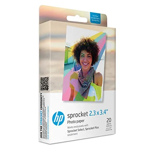 HP Sprocket Carta fotografica adesiva ZINK Premium 5.8x8.7 cm (20 fogli) Compatibile con le stampanti fotografiche HP Sprocket Select