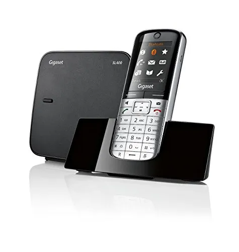 Gigaset SL400 High End Telefono Cordless, Display a Colori, Connessione USB, Bluetooth, Metallo/Nero [Germania]