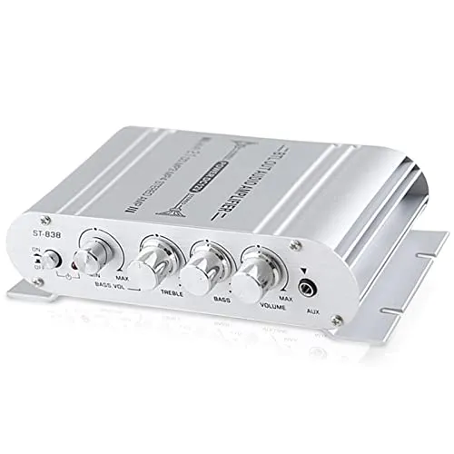 IXUFO Mini Amplificatore con Uscita Subwoofer 2.1 Canali Bassi, 300 Watt Home Audio Musica Stereo Hi-Fi Amplificatore Di Potenza per PC TV Telefono Auto Veicolo
