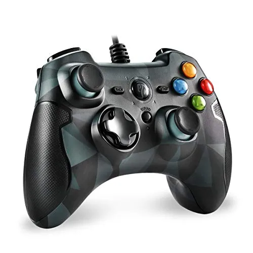 EasySMX Joystick, Gamepad, Controller con Cavo, Dual Shock ESM-9100 per Windows/Android/ PS3/ TV Box (Camouflage)