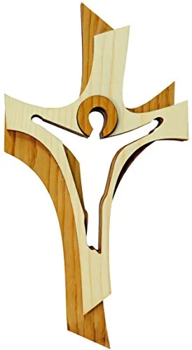 Kaltner Präsente Crucifix mural en bois style moderne (taille 24 cm)