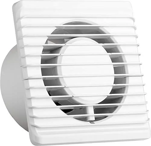 Ventilatore universale con valvola antiritorno Ø 100 mm/10 cm per bagno e cucina, basso consumo energetico 8 W, funzionamento silenzioso 26 dB e alta efficienza 93 m3/h. Standard. Systerm Energy.