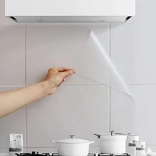 StickersLab - Foglio trasparente autoadesivo per cucina calore e olio 60cm x 500cm