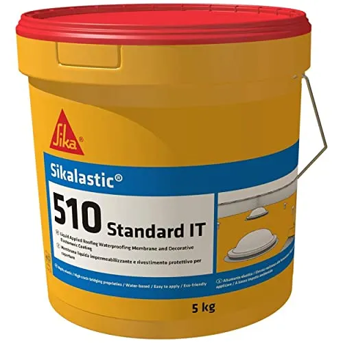 Sika - Sikalastic 510 Standard IT, Grigio- Membrana liquida impermeabilizzante - Rivestimento decorativo elastomerico - Applicazione a freddo - 5kg