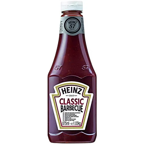 Salsa barbecue classica Heinz 875 ml - 1,03 kg - Perfetto con una baguette di pollo e pancetta o come marinata per spiedini di manzo, bistecca, costine, maiale stirato, pollo