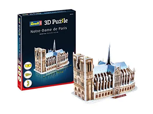 Revell 3D Puzzle- Cattedrale di Notre Dame, Il Cuore di Parigi Scopri Il Mondo in 3D, divertiti per Grandi e piccini, Colori, 121