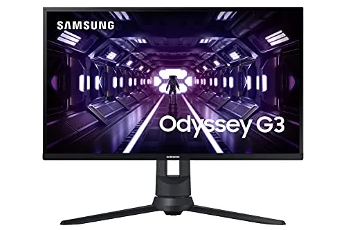 Samsung - Schermo da gioco ODYSSEY G3, 24’’, risoluzione Full HD (1920 x 1080), 144 Hz, 1 ms, AMD FreeSync, supporto completamente regolabile (altezza, inclinazione, rotazione), colore: Nero
