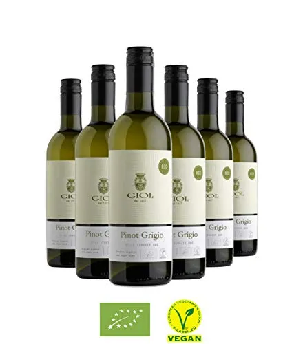 VINO BIANCO - PINOT GRIGIO - DELLE VENEZIE DOC - 2018 - GIOL - CONF. 6 BOTTIGLIE - VEGANO - BIOLOGICO - ORGANICO - ML. 375 CAD.