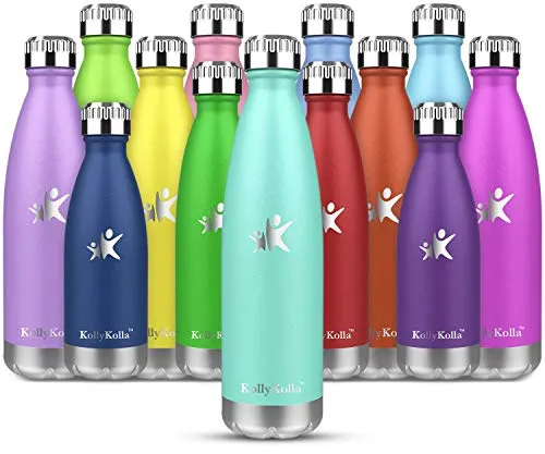 KollyKolla Bottiglia Acqua in Acciaio Inox, 750ml Senza BPA Borraccia Termica, Isolamento Sottovuoto a Doppia Parete, Borracce per Bambini, Scuola, Sport, All'aperto, Palestra, Yoga, Macaron Verde