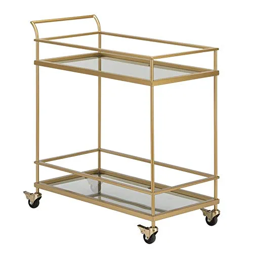 Kitchen trolley Carrello da Cucina Passeggino per Vino da Pranzo in Ferro battuto retrò, Ristorante dell'hotel Servizio Mobile Auto Sidecar Dorato, Lunghezza 72 cm * Larghezza 38 cm * Altezza 80 cm