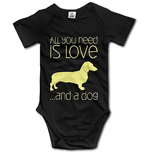 SDGSS Body Bambino Bodysuits all You Need is Love And A Dachshund Kids Girls Cute Baby One-Piece Suit Romper