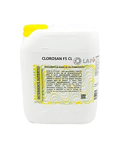 Lapi CLOROSAN F5 CL Detergente per superfici a Base di Cloro 5% - tanica da 5 L