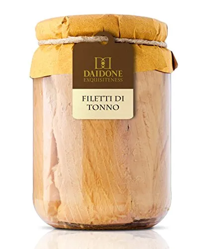 Filetti di Tonno Pinna Gialla Artigianali Siciliani in Olio d'Oliva - 6 Vasetti da 450g