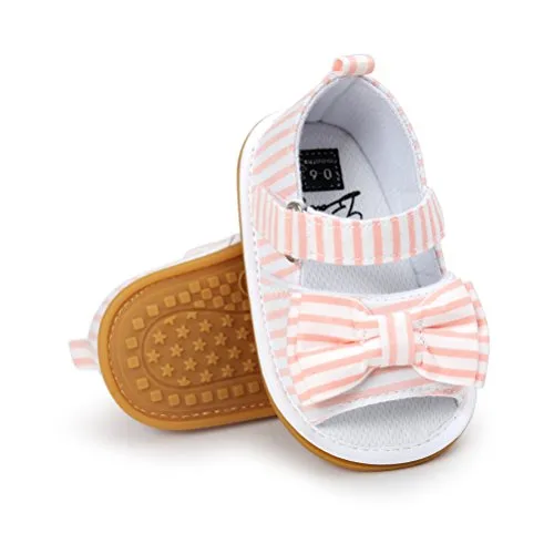 Sandali da Bambina, Bowknot Scarpe per Neonata Estive Scarpine Primi Passi (18 EU, Rosa)