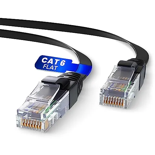 Mr. Tronic Cavo Ethernet Cat 6 da 10m Piatto, Cavo di Rete LAN Cat 6 ad Alta Velocità con Connettori RJ45 Per una Connessione Internet Veloce 1 Gbps - Cavo Patch AWG24 | UTP CCA (10 Metri, Nero)