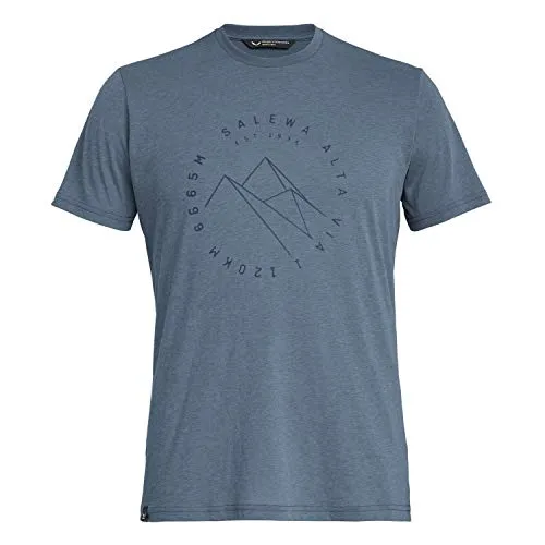 Salewa Alta Via Dri-Rel M S/S Tee, Maglietta Uomo, Grigio (Flint Stone Melange), 52/XL