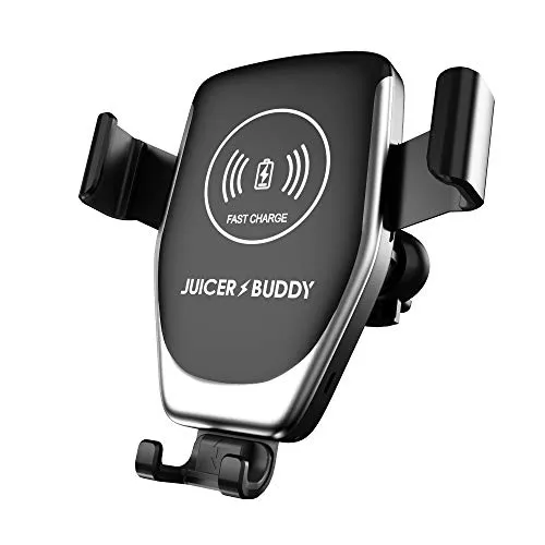 Juicer Buddy Caricatore wireless auto,Auto-Bloccaggio Supporto Telefono, Ricarica, Porta cellulare, Carica veloce per iPhone 8+ Samsung Galaxy S9+ e Altri
