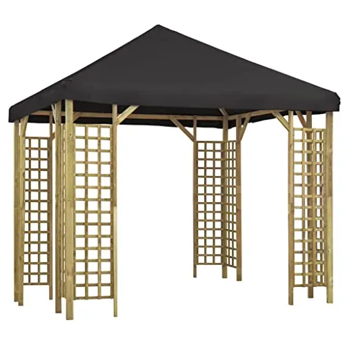 vidaXL Gazebo Tenda Tendone per Feste Padiglione per Eventi Baldacchino Telo Telone Copertura per Patio Accessori da Giardino 3x3 m Antracite