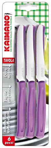 Kaimano KDN041506P Dinamik Coltelli da Tavola, Acciaio Inossidabile, Viola, 6 unità