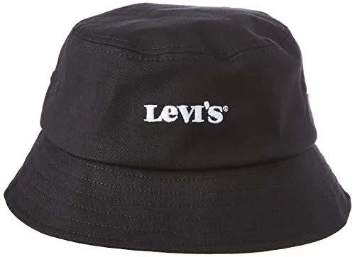 Levi's Bucket Hat-Vintage Modern Logo Cappello a Falda Larga, Nero Regolare, M Uomo