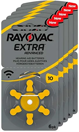 RAYOVAC - Batterie per apparecchi acustici, 5 x 1,45 V 105 mAh, confezione risparmio da 6