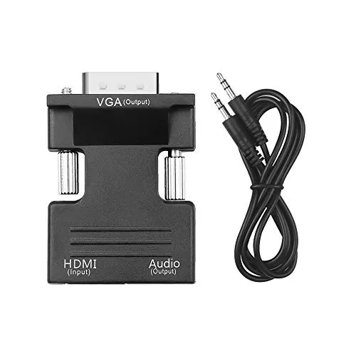Leyming, convertitore adattatore da HDMI a VGA con audio stereo da 3,5 mm, cavo di uscita audio per computer portatile, PC, monitor, proiettore, HDTV, Chromebook, Roku, Xbox