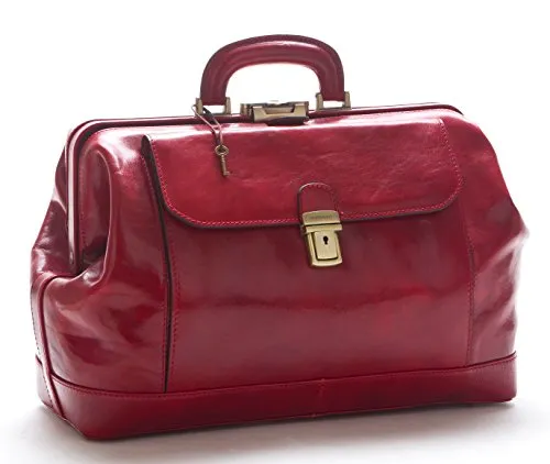 D&D - Doctor's Bag Borsa medico Classica - Made in Italy (Rosso)