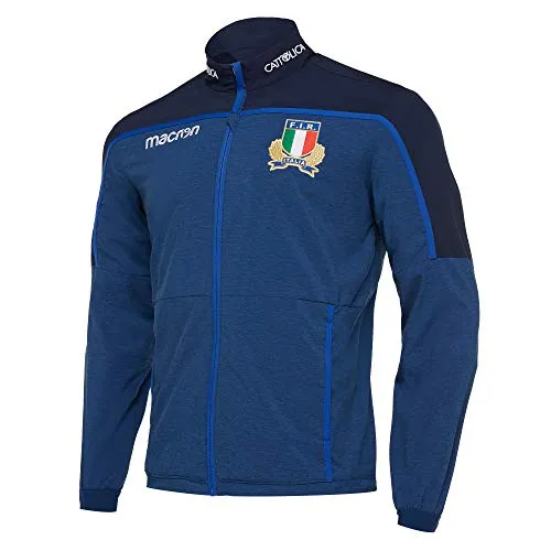 Macron Italia Rugby Maglia Full Zip Uomo (S)