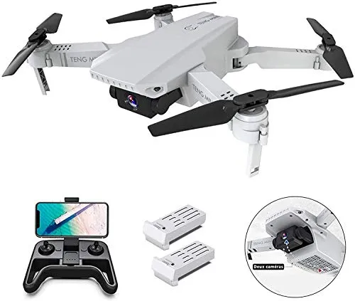 OBEST Drone con Fotocamera 4k HD, Drone con Due Fotocamere Professionali, Posizionamento del Flusso Ottico, Quadricottero FPV Pieghevole WiFi, Gesto Fotografico, Batteria da 1100 mAh Inclusa
