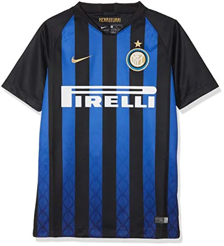 Nike Inter Home Std J T-Shirt, Bambino, Nero/Truly Gold/Full Sponsor, M