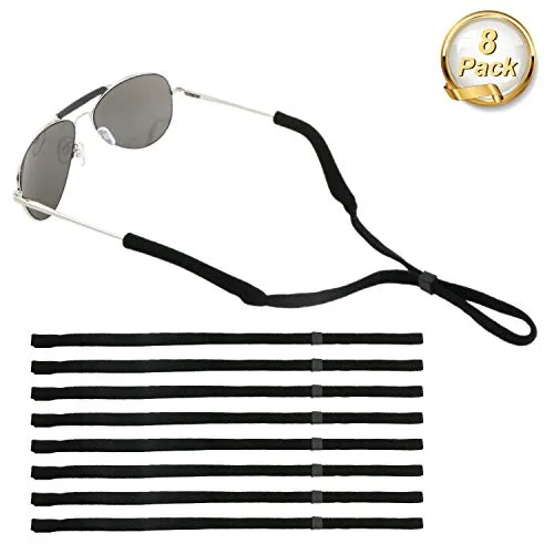 Emooqi Occhiali Strap, Unisex Sport occhiali da sole catena collo Strap corda Eyewear Fermo Holder per le donne le uomo per Corsa Equitazione Arrampicata Nuoto Danza ,Set di 8