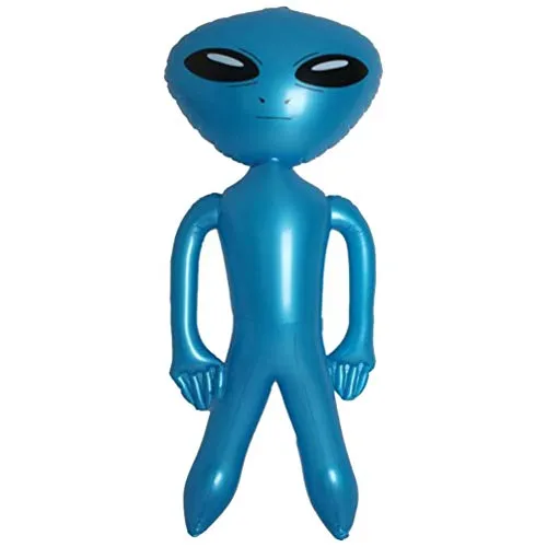 PRETYZOOM Grande Alien gonfiabile da 66,8 pollici, in PVC, giocattolo per Alien Halloween e feste (blu 170 cm)