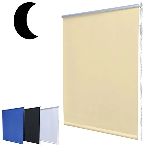 Cleanwizzard, Tenda oscurante a rullo Klemmfix, con supporto, fissaggio senza fori, colore: Beige, 40 x 100 cm (larghezza per altezza)