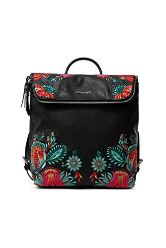 Desigual Pu Backpack Medium, Zaino Medio Donna, Nero