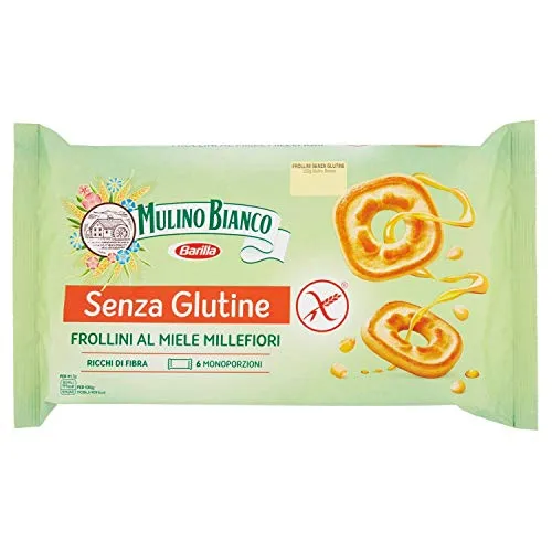 Mulino Bianco - Biscotti Frollini Senza Glutine al Miele Millefiori, Gluten Free - 10 confezioni da 250gr