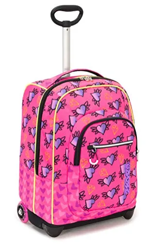 Trolley Fit Seven NYMFE, Rosa, 35 Lt, 2in1 Zaino con Sollevamento Spallacci per uso Trolley, Scuola & Viaggio