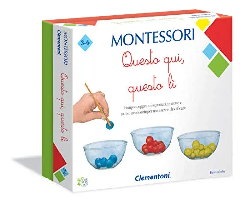 Clementoni- Montessori-Questo Qui, Quello lì Gioco Educativo, Multicolore, 16137