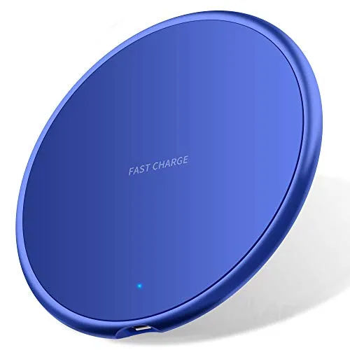 Nething Wireless Charger Ricarica Wireless 10W, Caricatore Wireless compatibile con iPhone, Samsung, Huawei, Xiaomi, Base Ricarica Wireless 10W Ricarica Veloce Quick Charge 3.0 (Blue)