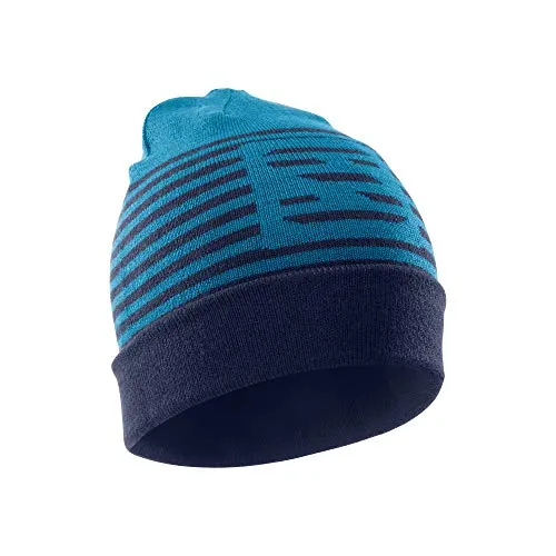 Salomon Flatspin Reversible Beanie, Berretto per Escursioni e Allenamenti, LC1143100 Unisex Adulto, Blu (Lyons Blue)/Nero (Night Sky), Taglia Unica