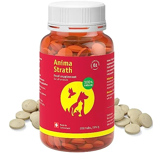 ANIMA-STRATH Integratore Alimentare Naturale per Cani - 200 Compresse per Immunità e Digestione, 61 Nutrienti Vitali, Vitamine, Minerali, Aminoacidi, e proprietà Prebiotiche