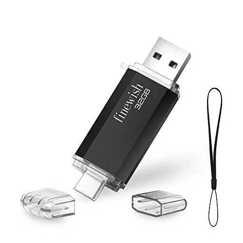 Chiavetta USB Tipo C 32 GB, 2 in 1 Type C Pennetta USB 32 giga USB C Pen Drive 32GB per PC/New MacBook/Tablet/Smartphone Huawei, Samsung, Xiaomi, Oneplus (Nero)