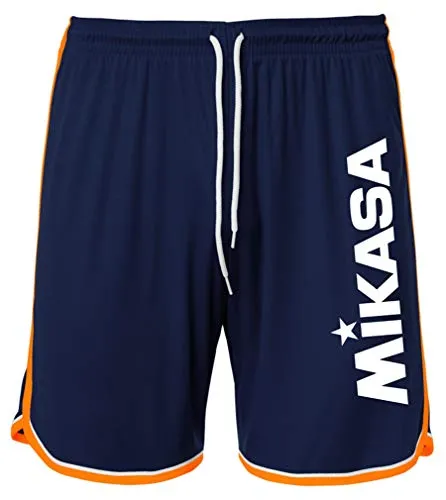 MIKASA Short Beach Volley Uomo MT5001 (V20 - Navy/Orange Fluo, M)