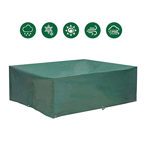 EASTERNSTAR Copertura per mobili da Giardino, Copertura per Il Patio, Copertura di Protezione Impermeabile Rettangolare o Quadrata per tavoli e sedie (200x160x70 cm)